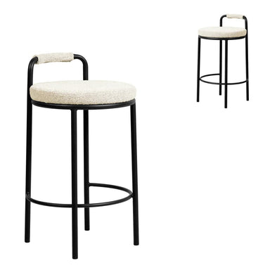 CBS8598-FHx2 65cm Bar Stool With Back - Clay Grey (Set of 2) Front