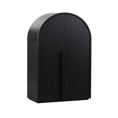 CDT8295-NI 150cm (H) Ash Curve Cabinet - Full Black Side