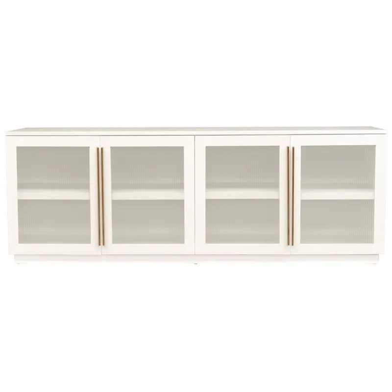 Santiago Oak Buffet White Front Closed Fluted Glass